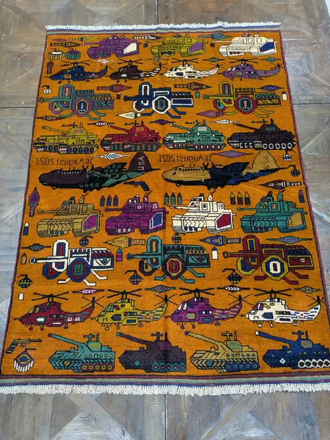 Handmade Afghan war rug number 2084, 208 x 146 cm