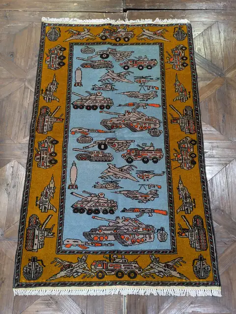 Handmade Afghan war rug number 2096, 147 x 89 cm