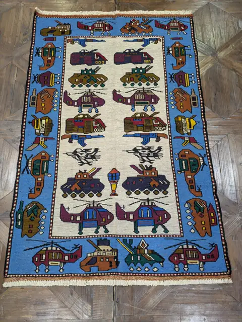 Handmade Afghan war rug number 2108, 143 x 90 cm