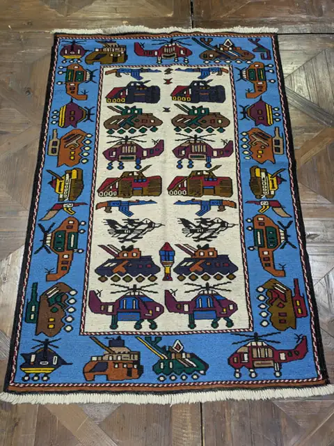 Handmade Afghan war rug number 2123, 145 x 95 cm